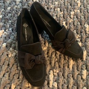 Antonio Melani black velvet heels with bow